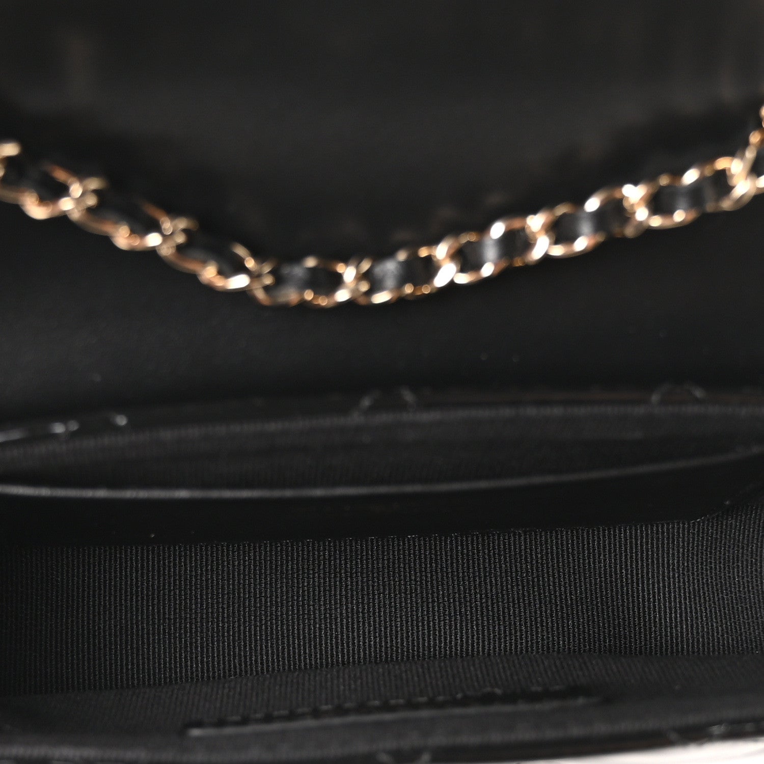 Patent Calfskin Quilted Mini Flap Black