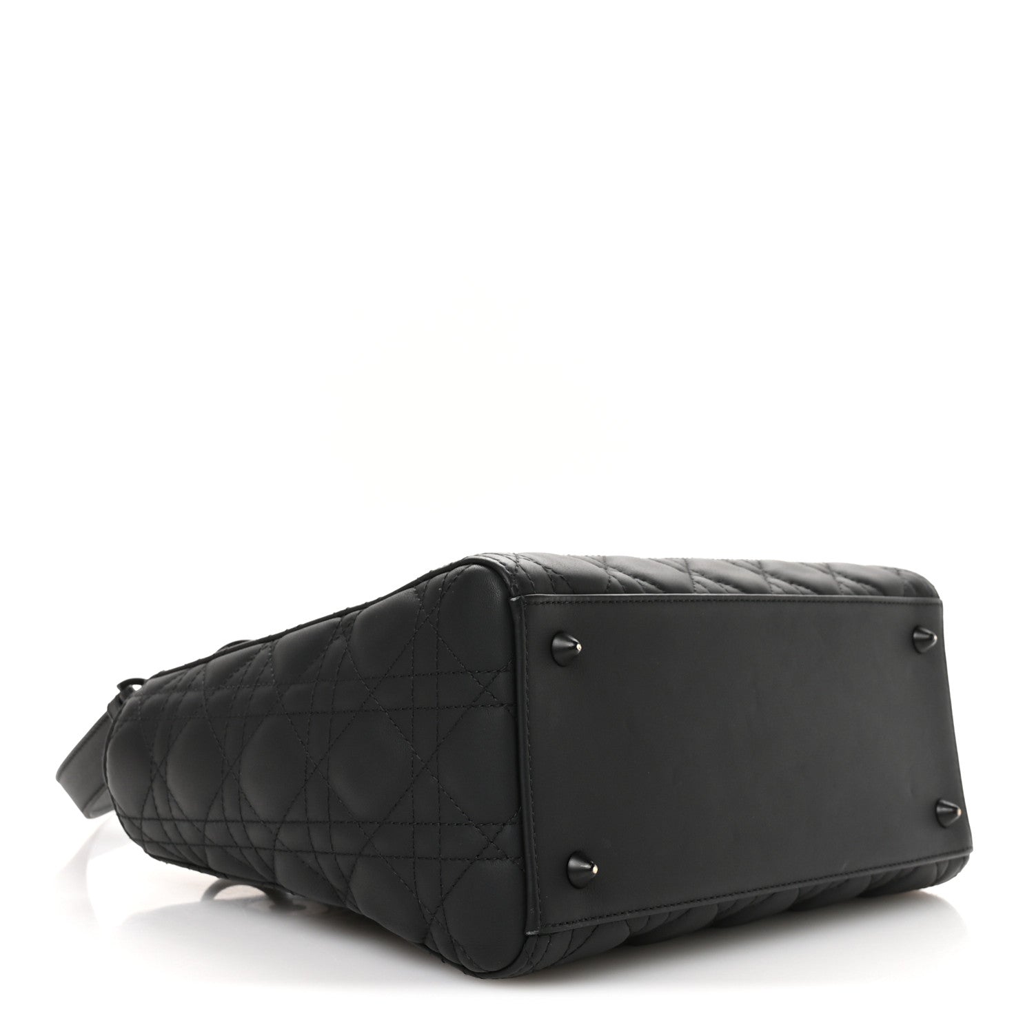 Ultra Matte Calfskin Cannage Medium Lady Dior Black