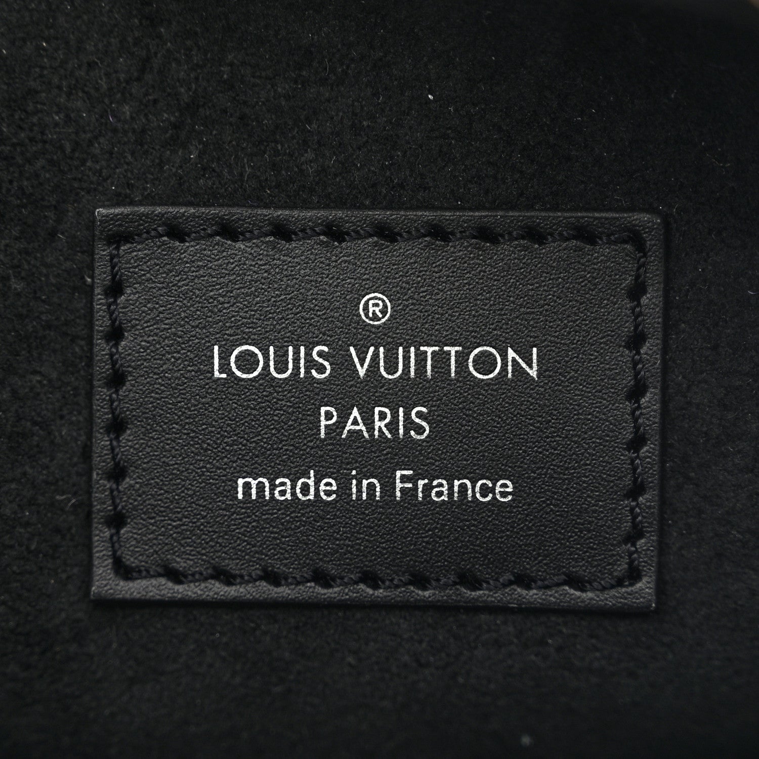 Calfskin Debossed Monogram Side Trunk Black