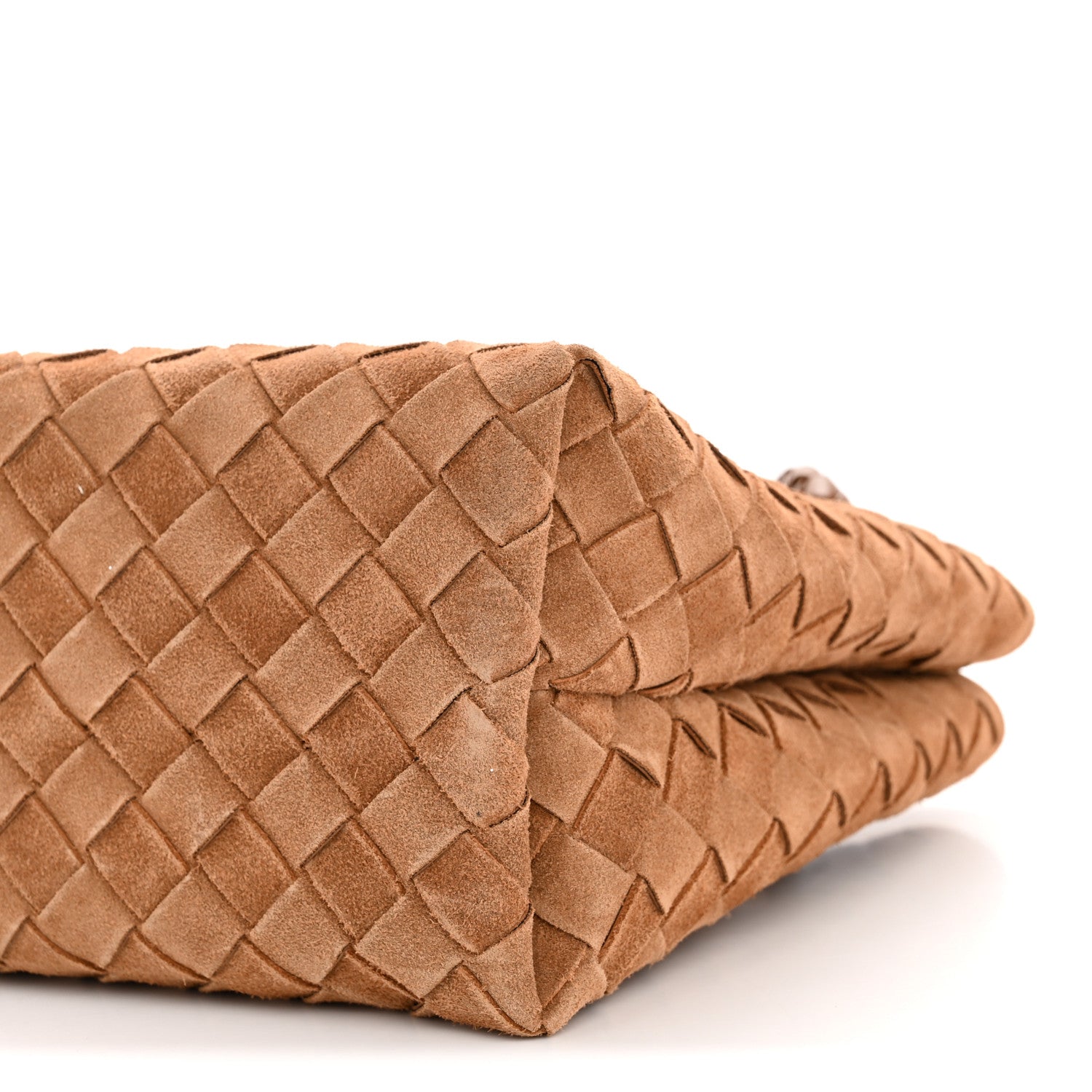 Suede Intrecciato Small Andiamo Shoulder Bag Amber