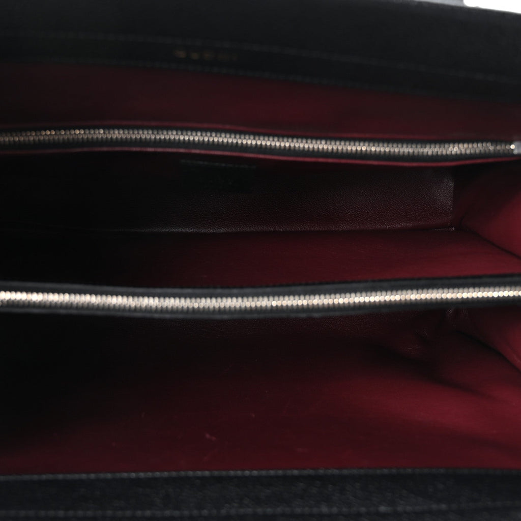 Smooth Calfskin Medium Zumi Top Handle Bag Black