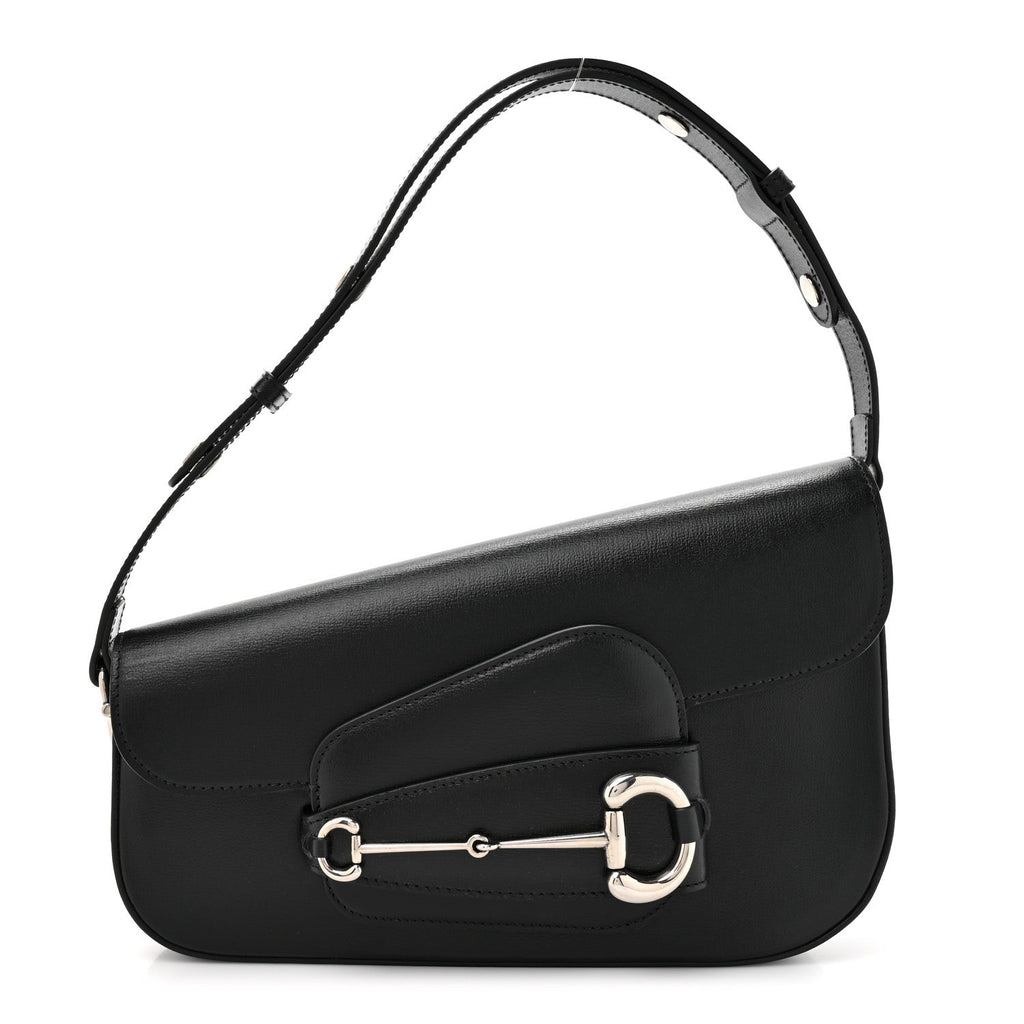 Demetra Small Horsebit 1955 Asymmetric Shoulder Bag Black