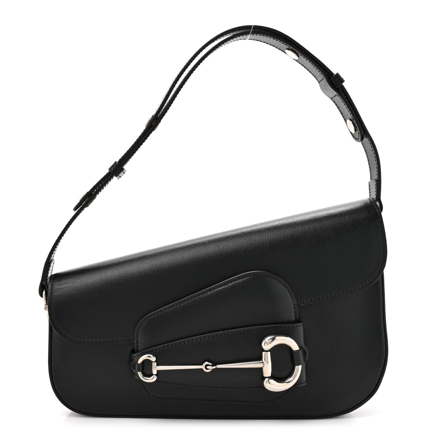 Demetra Small Horsebit 1955 Asymmetric Shoulder Bag Black