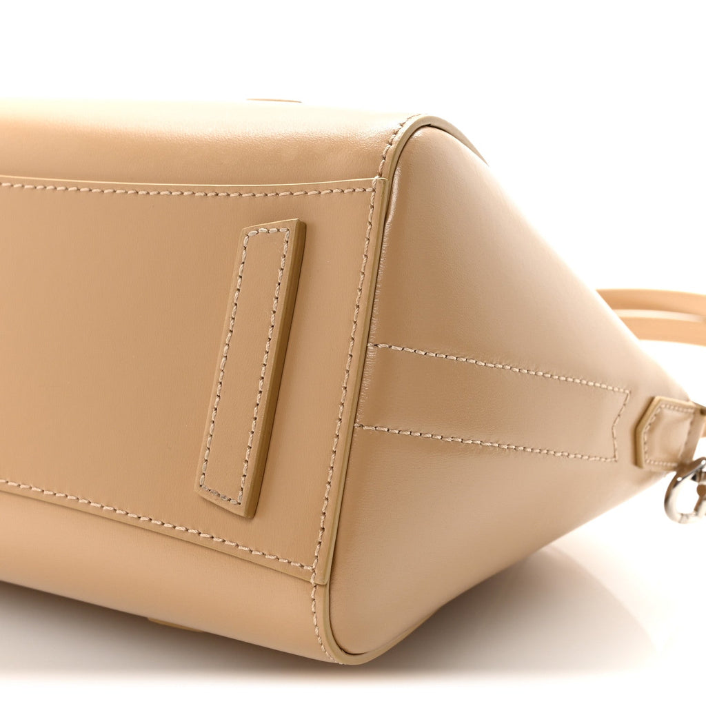 Box Calfskin Mini Lock Antigona Shoulder Bag Beige Cappuccino