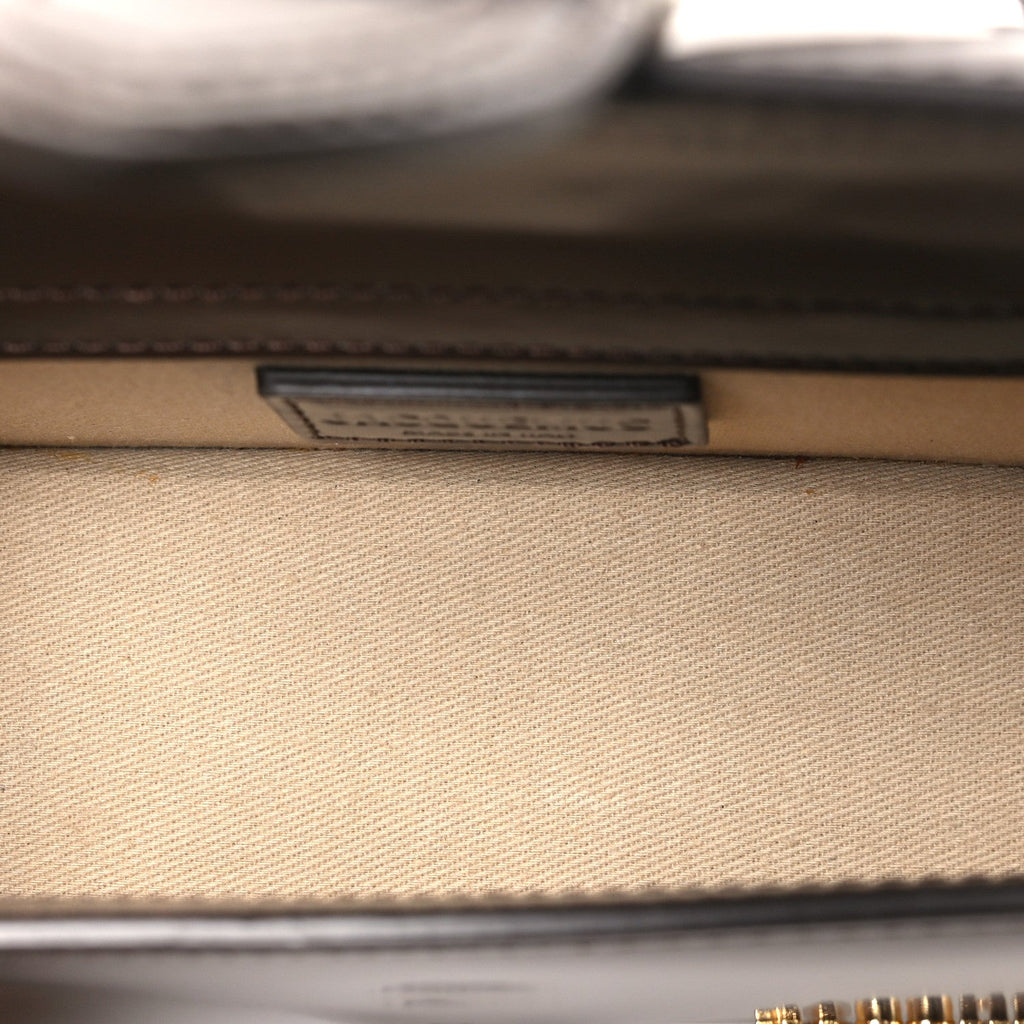 Glazed Calfskin Le Bambino Dark Brown