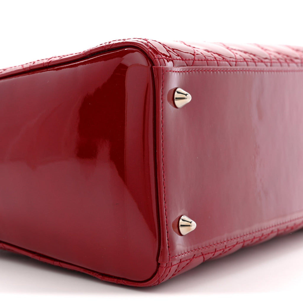 Patent Cannage Medium Lady Dior Red
