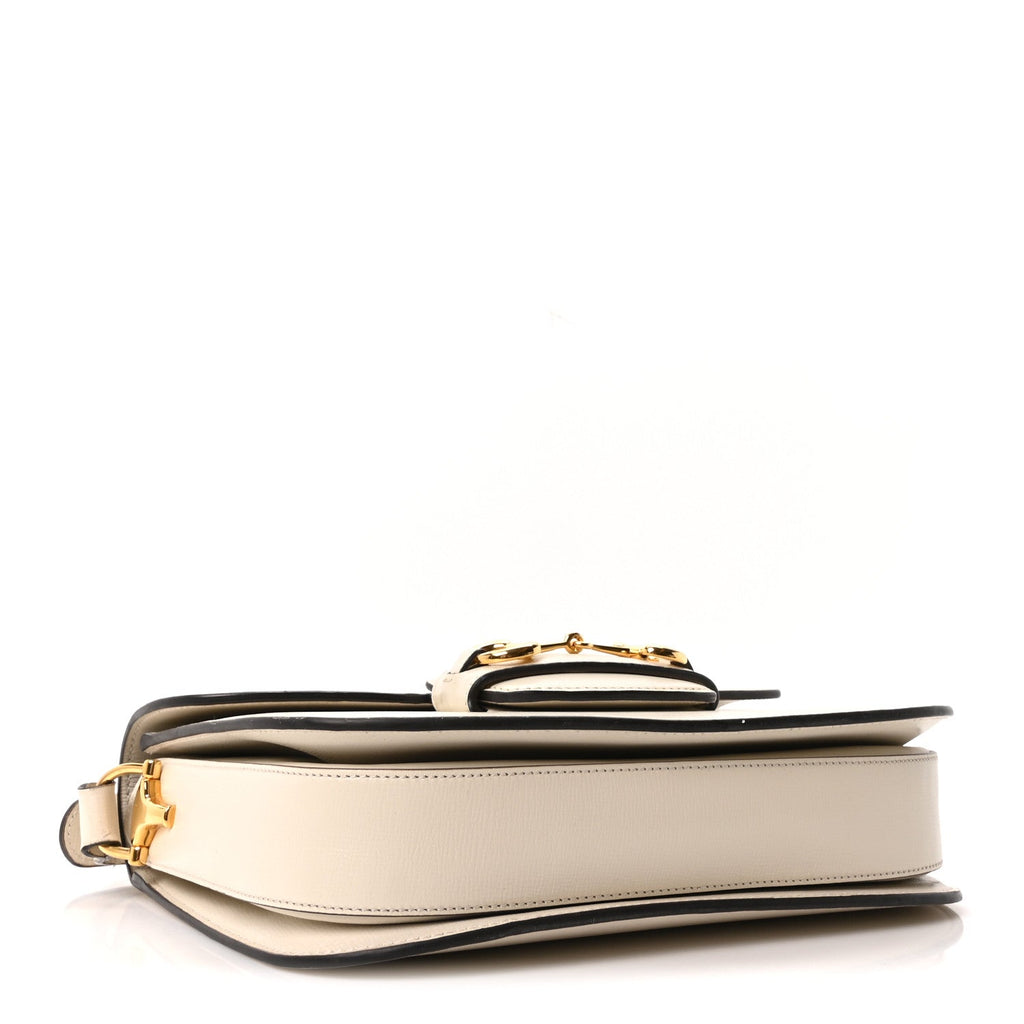 Azalea Calfskin Horsebit 1955 Shoulder Bag Mystic White