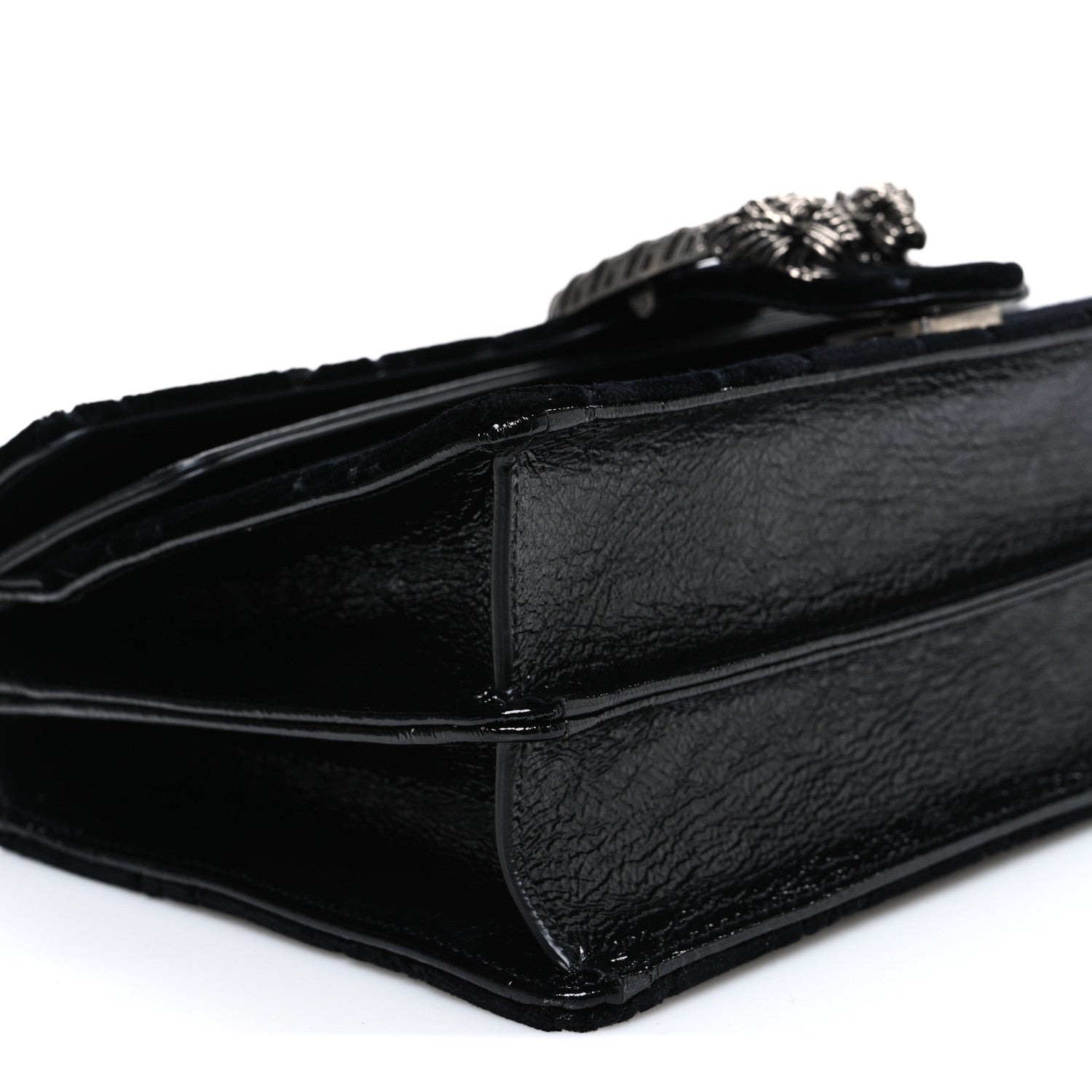 Velvet GG Monogram Small Dionysus Shoulder Bag Black
