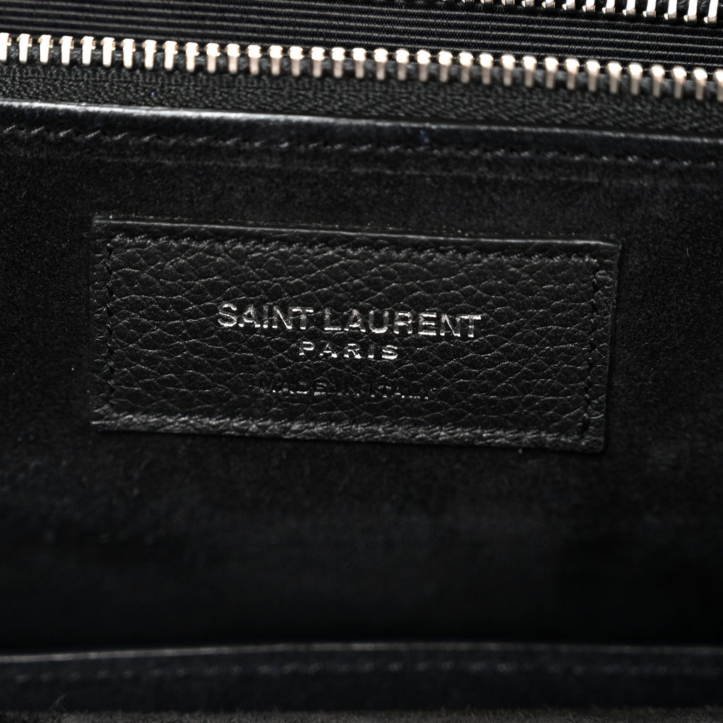 Grained Calfskin Medium Rive Gauche Cabas Black