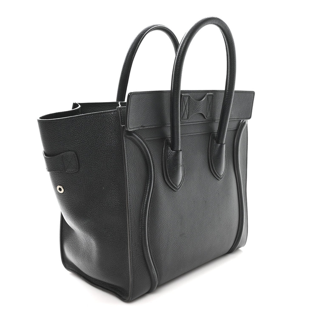 Drummed Calfskin Mini Luggage Black