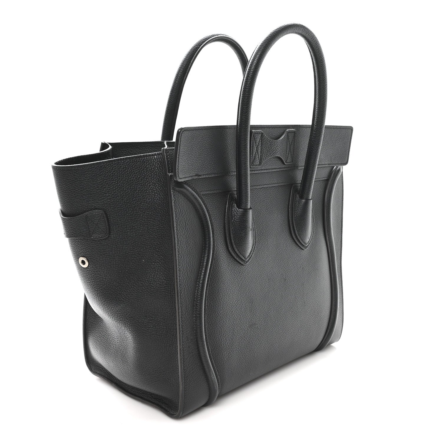 Drummed Calfskin Mini Luggage Black