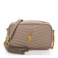 Grain De Poudre Matelasse Monogram Mini Lou Camera Bag Dark Beige