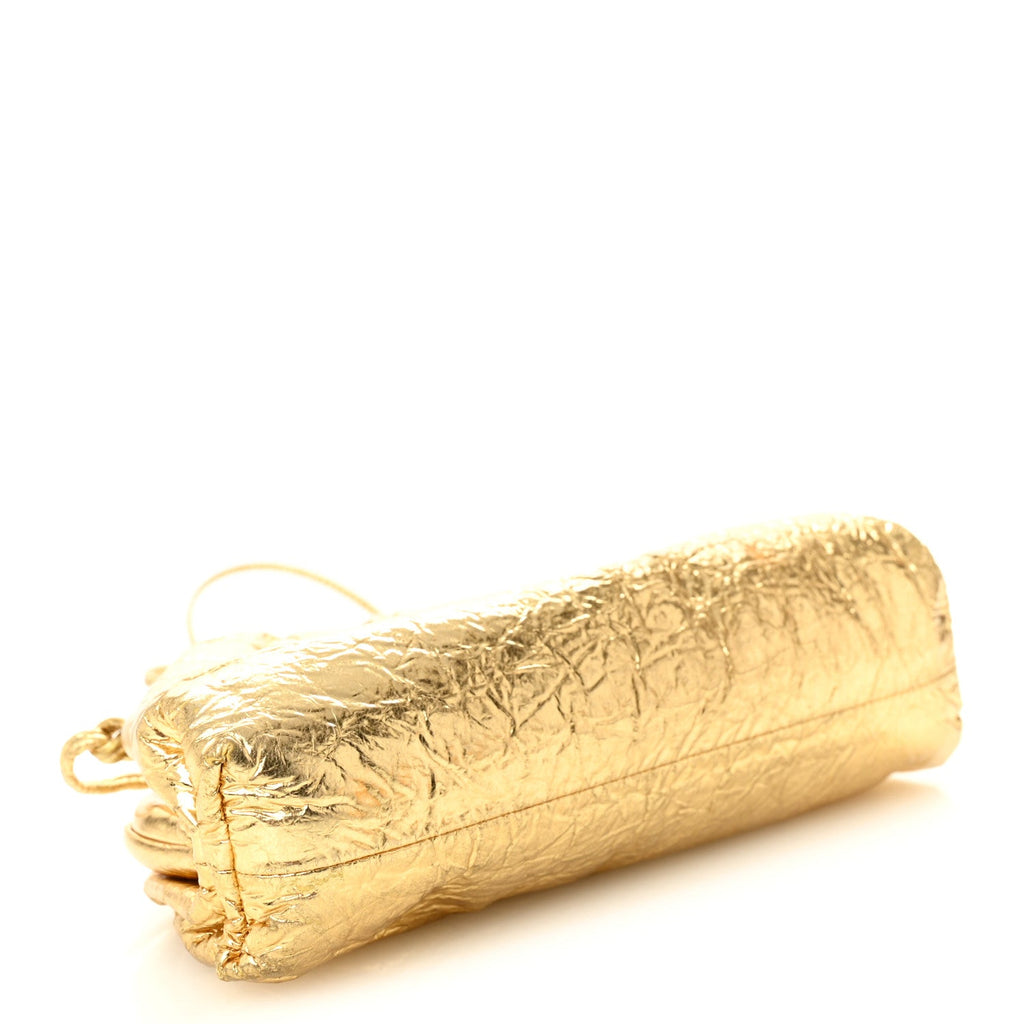 Metallic Crinkled Lambskin The Mini Pouch Oro