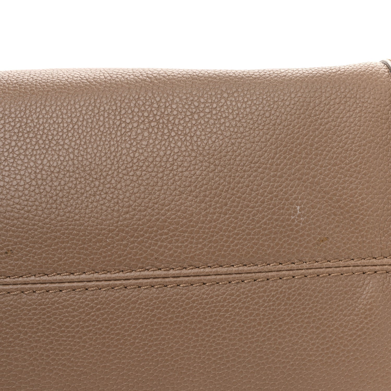 Pebbled Calfskin Small Skull Padlock Zip Around Tote Taupe