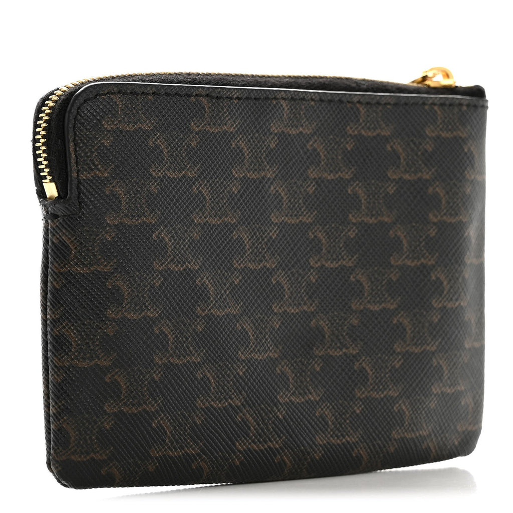 Triomphe Canvas Coin and  Pouch With Hook Black