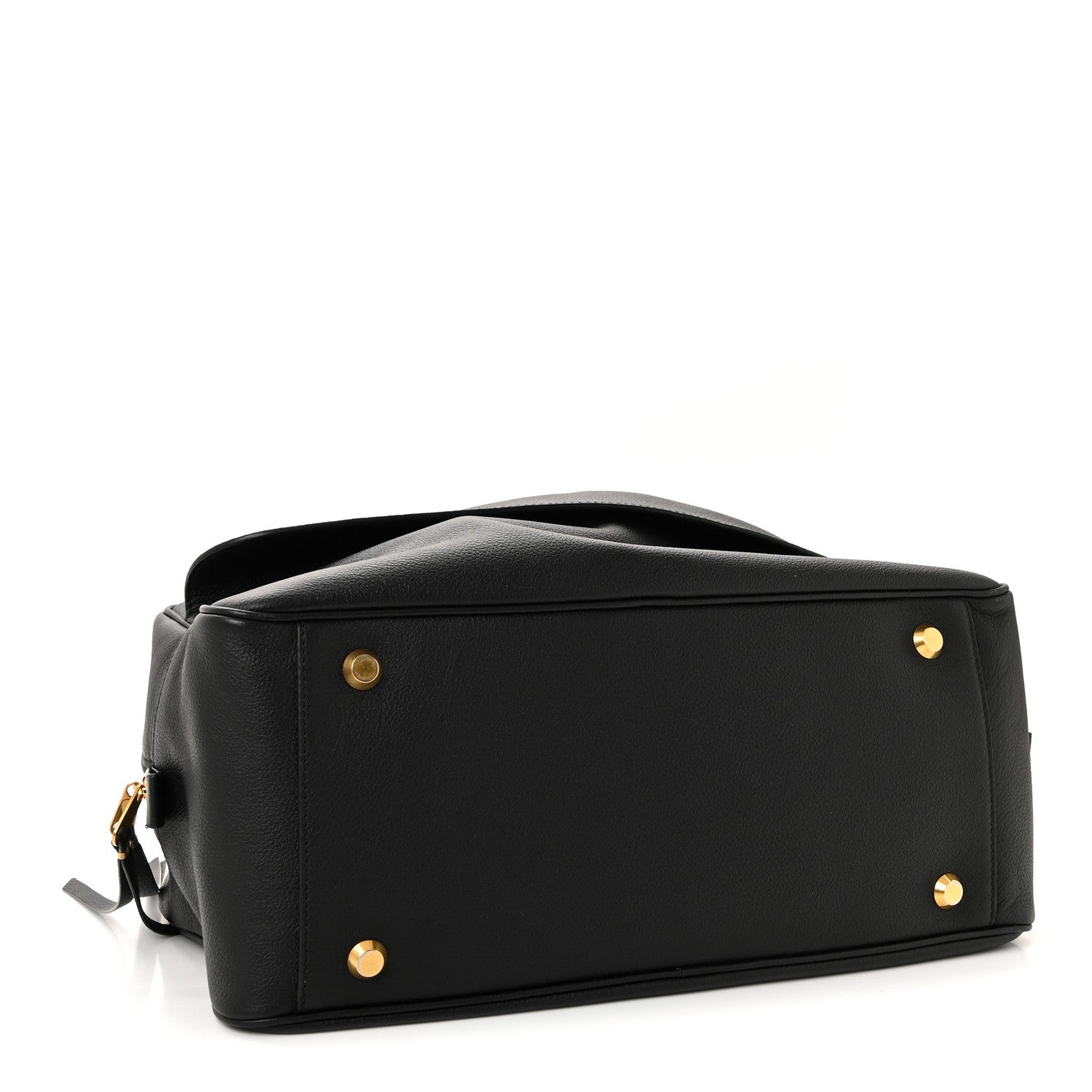 Grained Calfskin Medium Carrie Bowling Bag Black