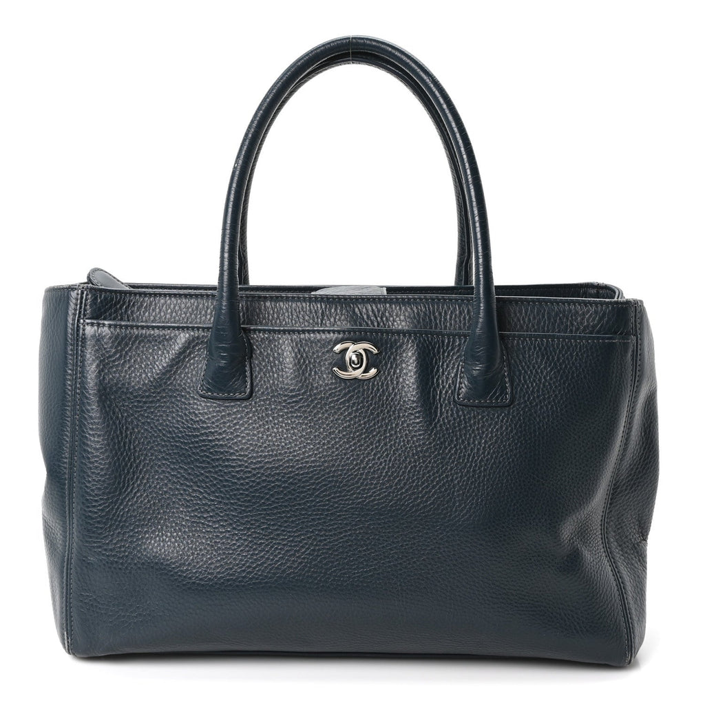 Calfskin Cerf Executive Shopper Tote Blue