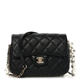 Lambskin Quilted Small My Precious Flap Black