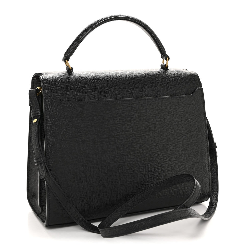 Grain de Poudre Medium Classic Monogram Cassandra Top Handle Black Rouge Legion