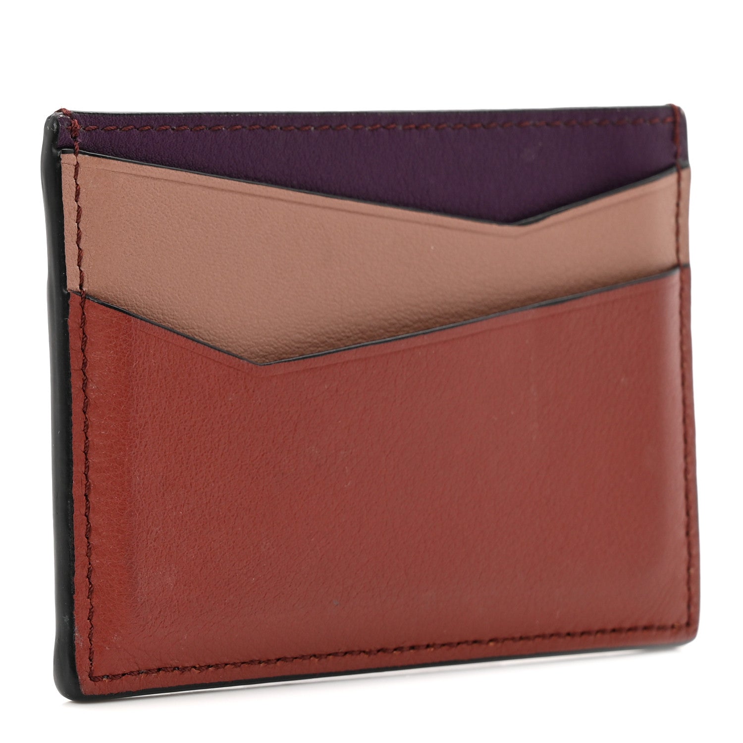 Calfskin Puzzle Colorblock  Holder Multicolor