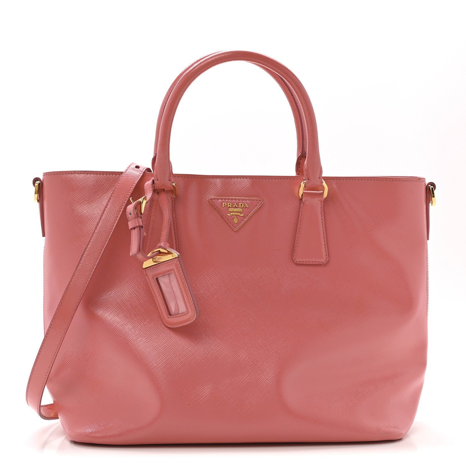 Saffiano Vernice Galleria Shopping Tote Begonia