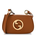 Roxy Calfskin Web Mini Blondie Shoulder Bag Cognac