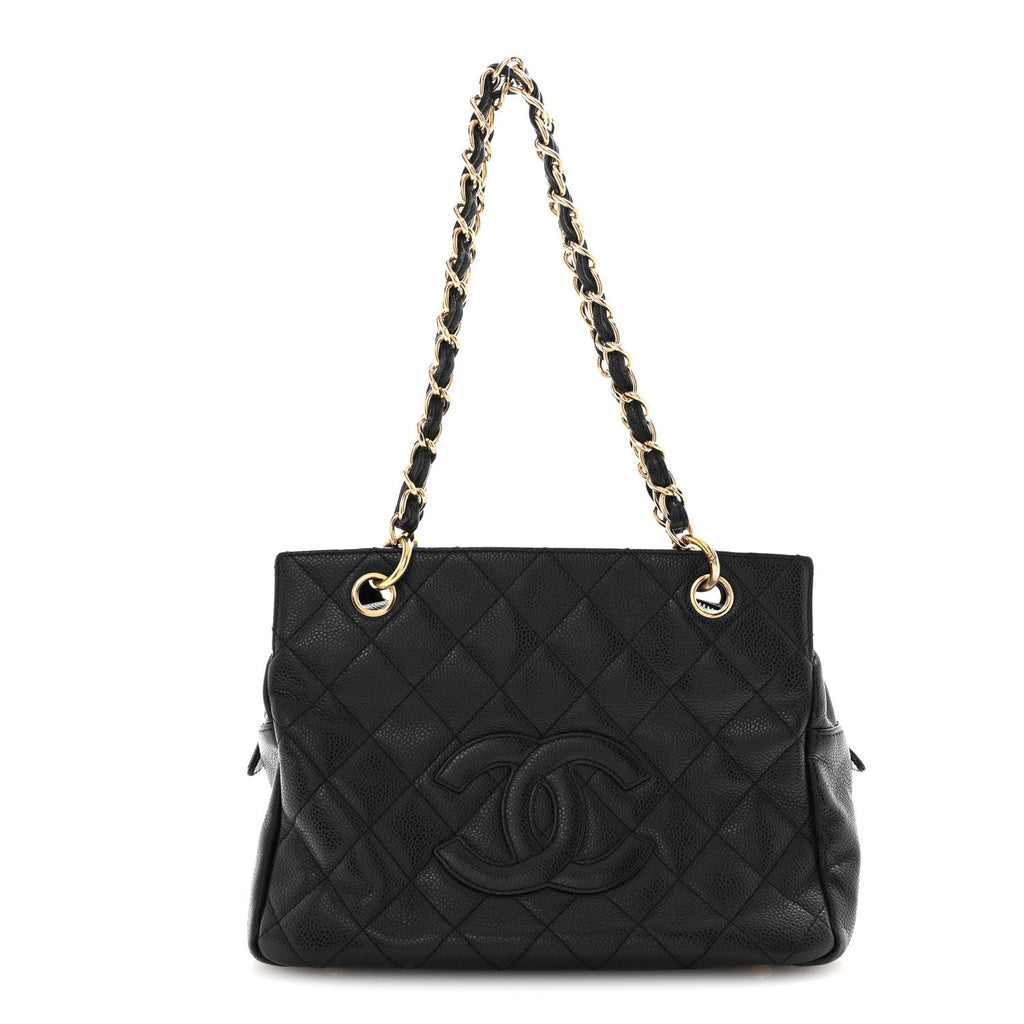 Caviar Quilted Petit Timeless Tote PTT Black