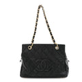 Caviar Quilted Petit Timeless Tote PTT Black