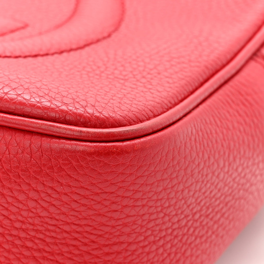 Pebbled Calfskin Small Soho Disco Bag Tabasco Red