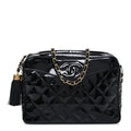 Patent Quilted Tassel Camera Case Black