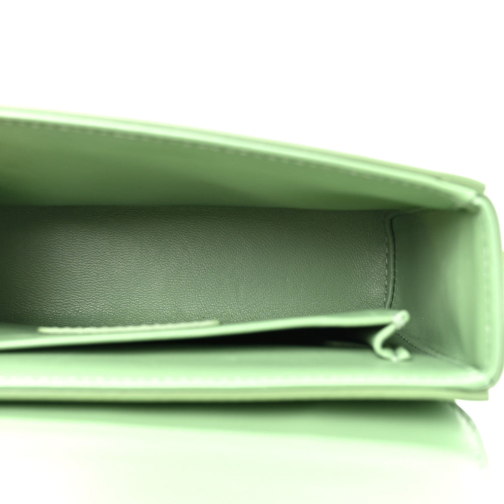Box Calfskin 30 Montaigne Box Bag Mint Green