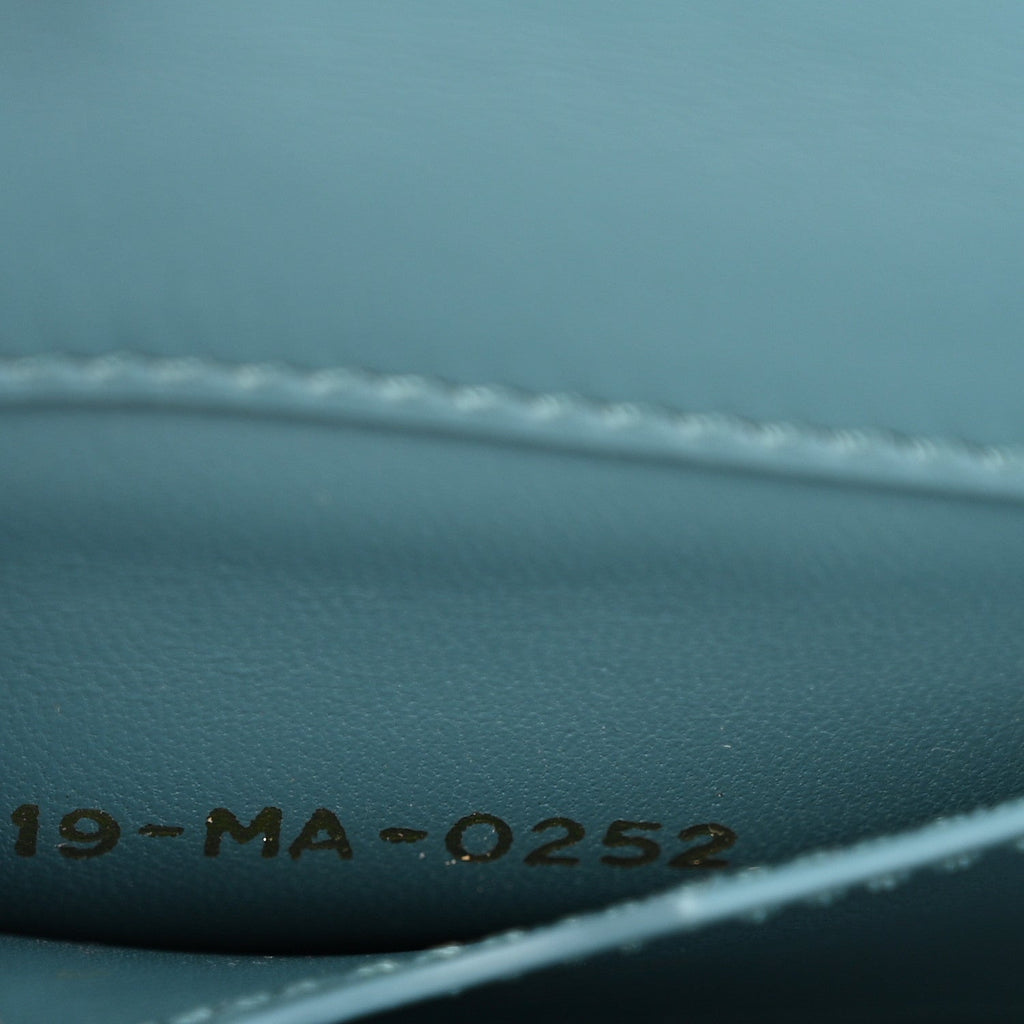 Smooth Calfskin Micro 30 Montaigne Flap Bag Cerulean Blue