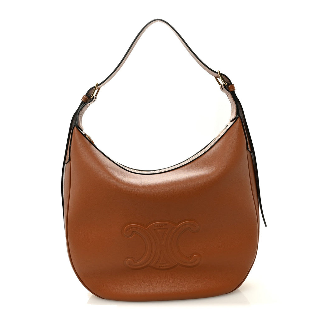 Supple Calfskin Medium Triomphe Heloise Shoulder Bag Tan