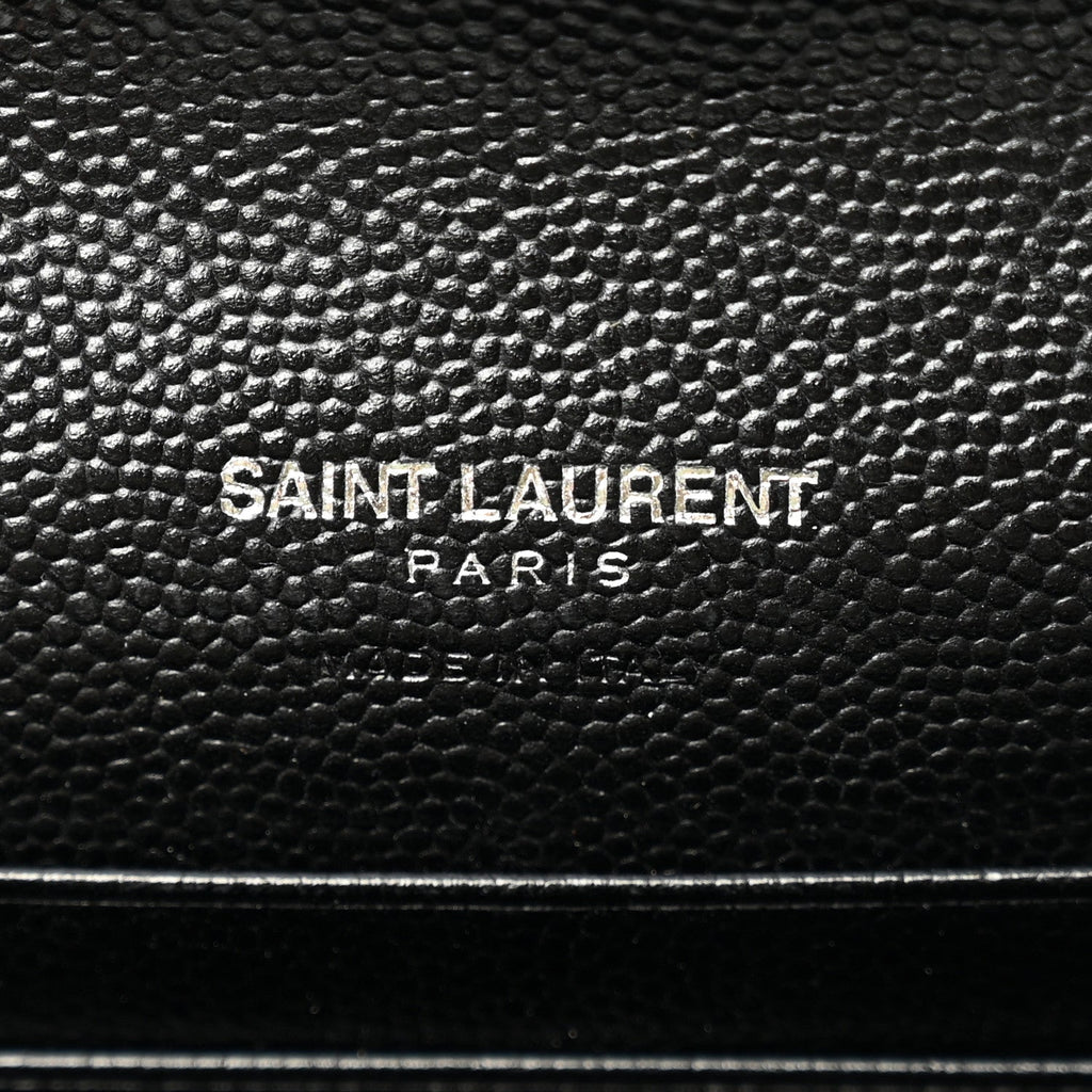 Grain De Poudre Matelasse Chevron Small Monogram Envelope Wallet Black