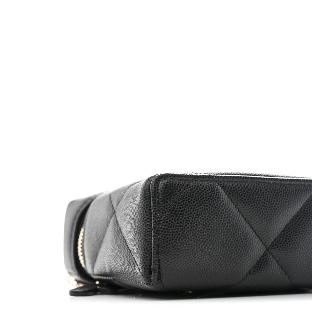 Caviar Quilted Top Handle Slim Vanity With Chain Black