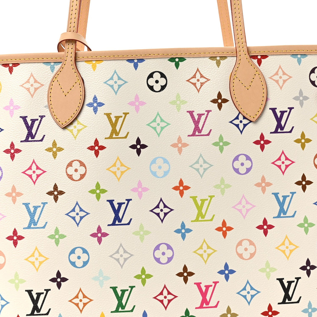 LV X TM Monogram Multicolor Neverfull MM White
