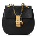Grained Lambskin Mini Drew Shoulder Bag Black