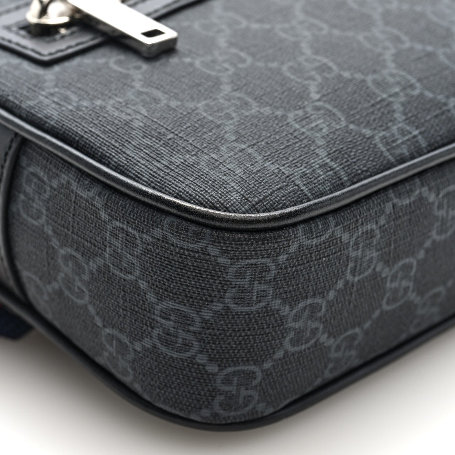 Soft GG Supreme Monogram Web Belt Bag Black Grey