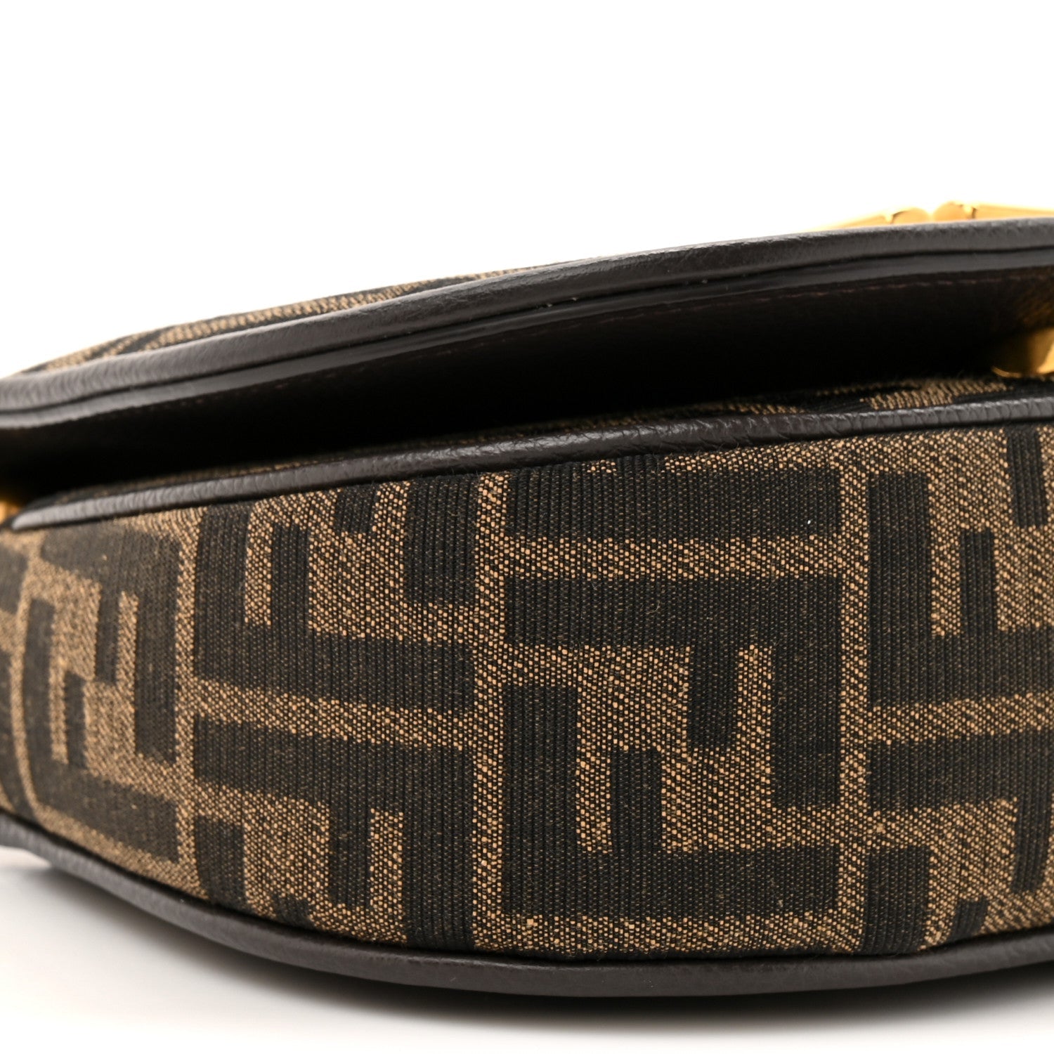 Fabric Jacquard Vitello Cher Cuoio FF 1974 Small Fendi C'mon Tobacco Moro Ebano