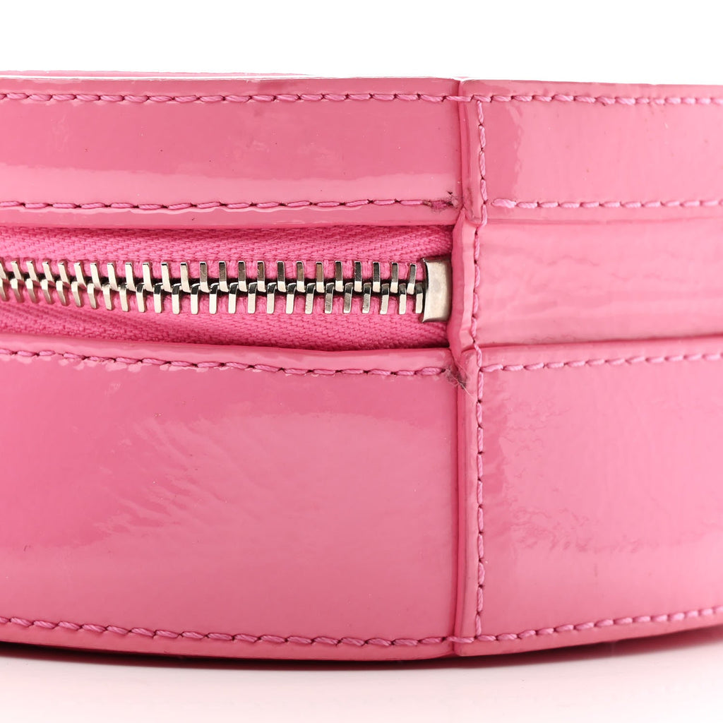 Glazed Calfskin Round As Earth Evening Bag Pink