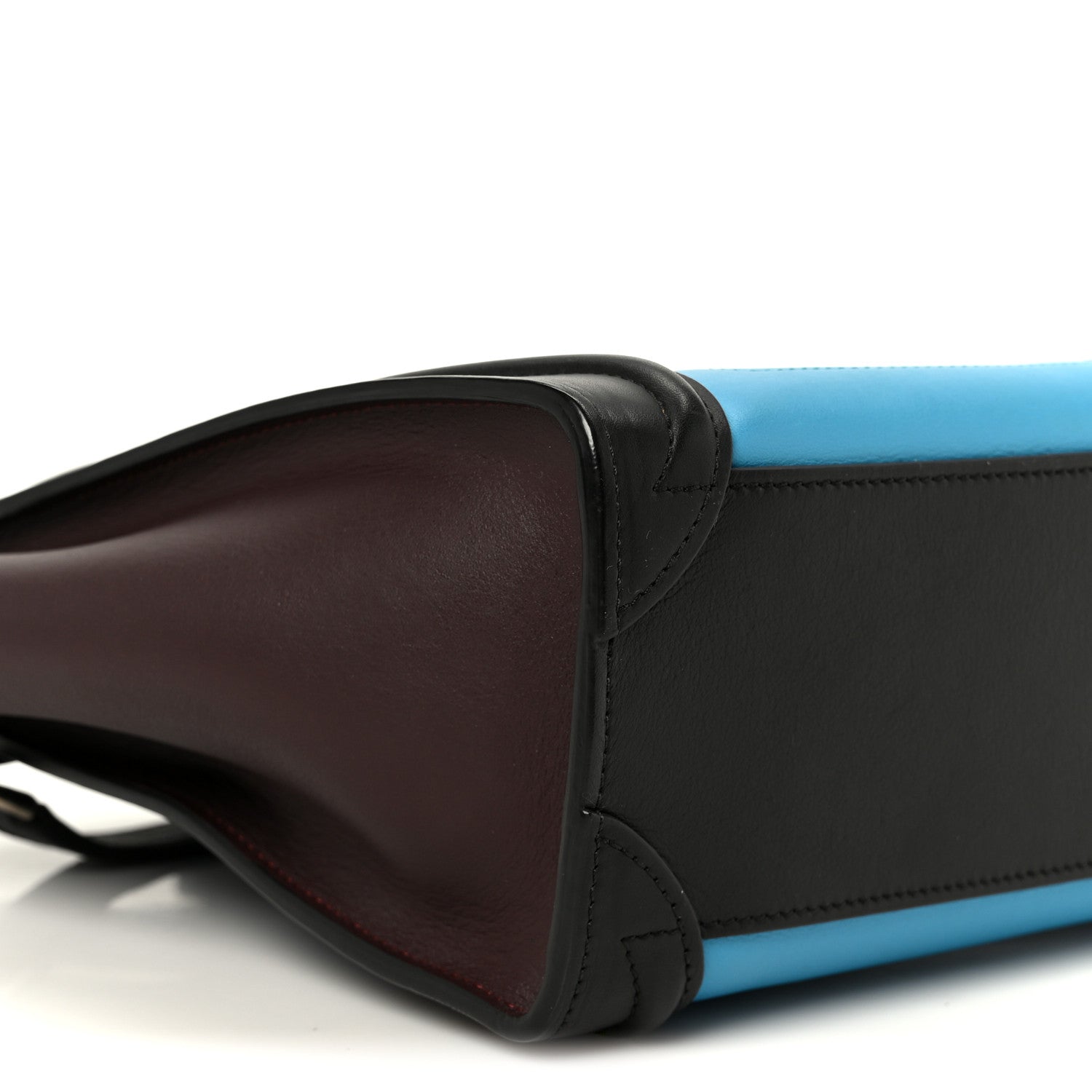 Smooth Calfskin Nano Tri-Color Luggage Turquoise