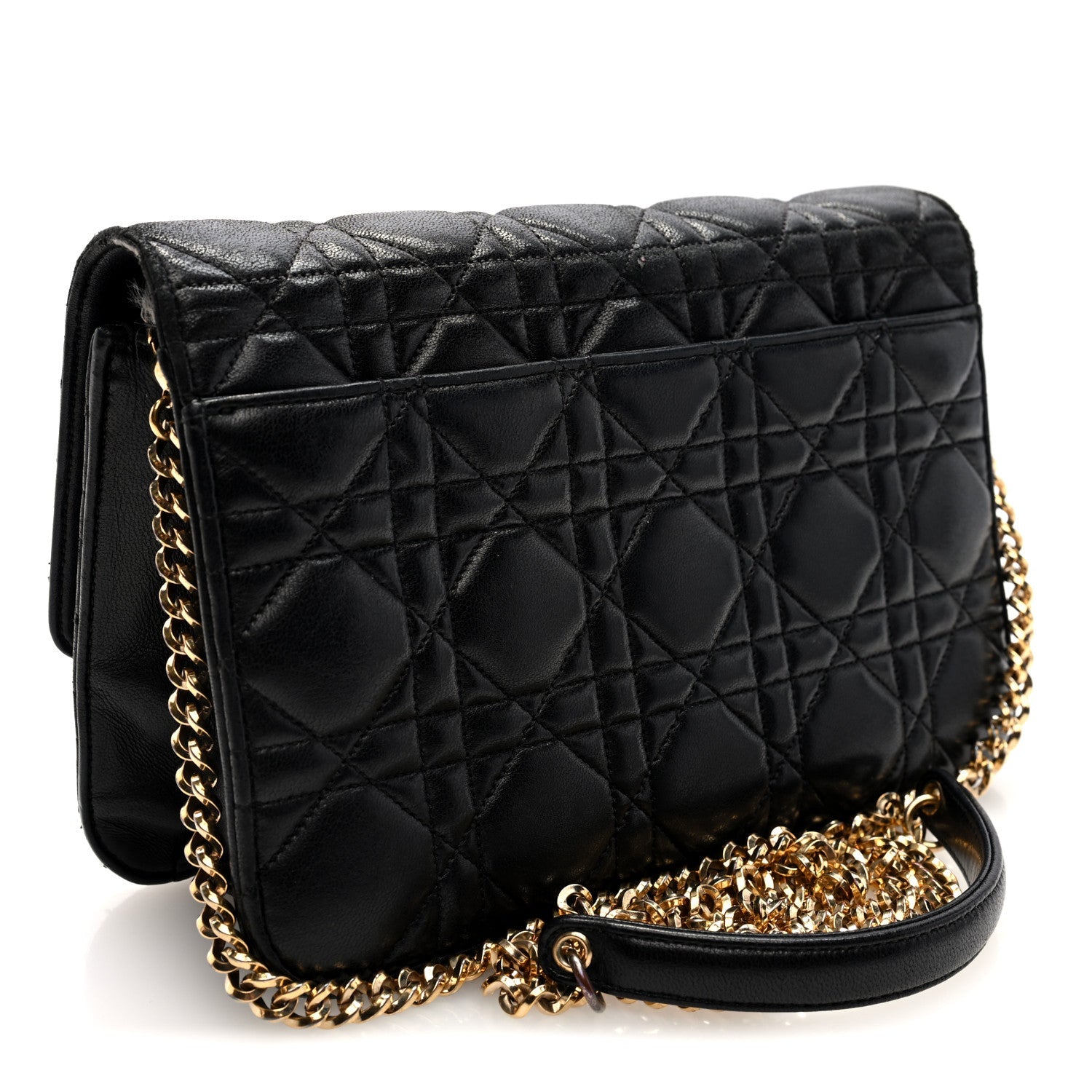 Lambskin Cannage Medium Miss Dior Flap Black