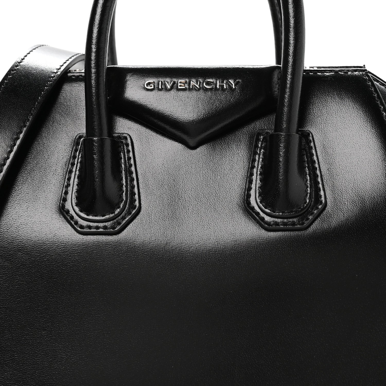 Shiny Lord Calfskin Mini Antigona Black