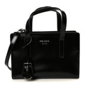 Spazzolato Mini Re-Edition 1995 Double Handle Handbag Black