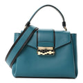 Calfskin Serpenti Viper Top Handle Bag Blue Black
