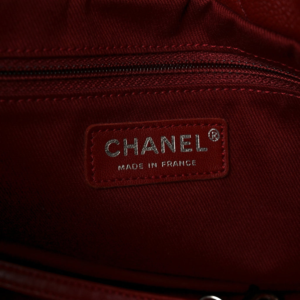 Caviar Quilted Large Timeless CC Soft Tote Dark Red