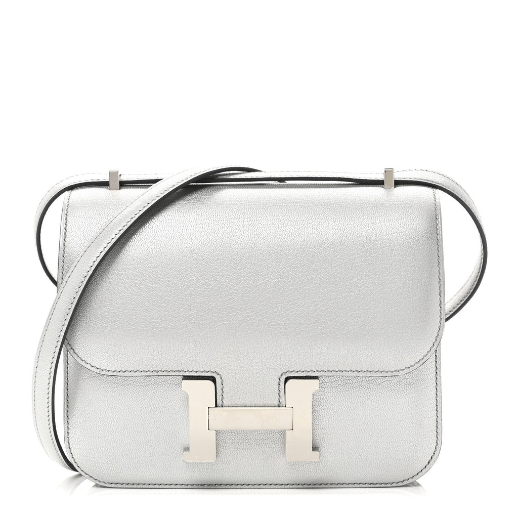 Metallic Chevre Chamkilight Constance 18 Argent