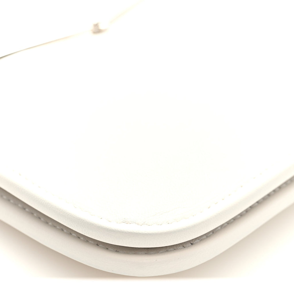 Calfskin Horsebit Slim Shoulder Bag White