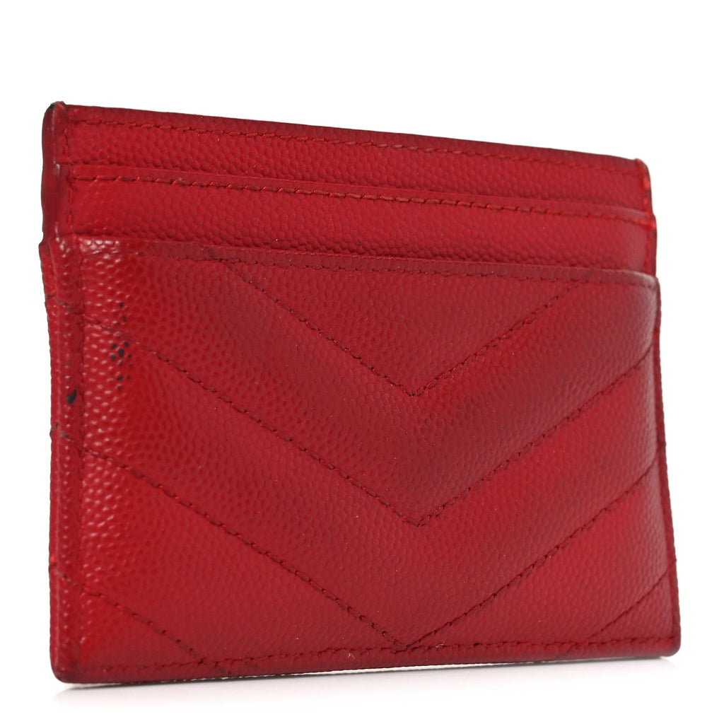 Grain De Poudre Matelasse Chevron Monogram Credit  Case New Red