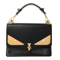 Vitello Liberty Lucido Metal Monster Eyes Studded Kan I Shoulder Bag Black